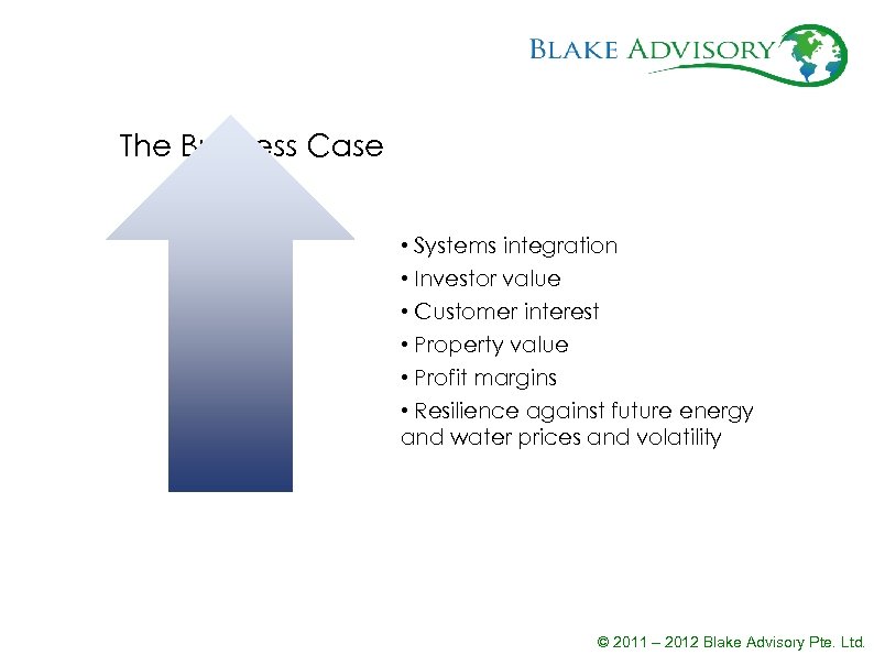 The Business Case • Systems integration • Investor value • Customer interest • Property