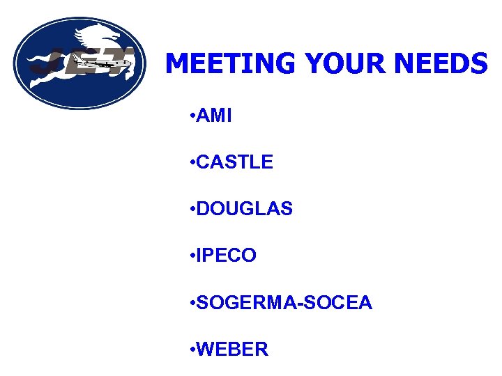 MEETING YOUR NEEDS • AMI • CASTLE • DOUGLAS • IPECO • SOGERMA-SOCEA •