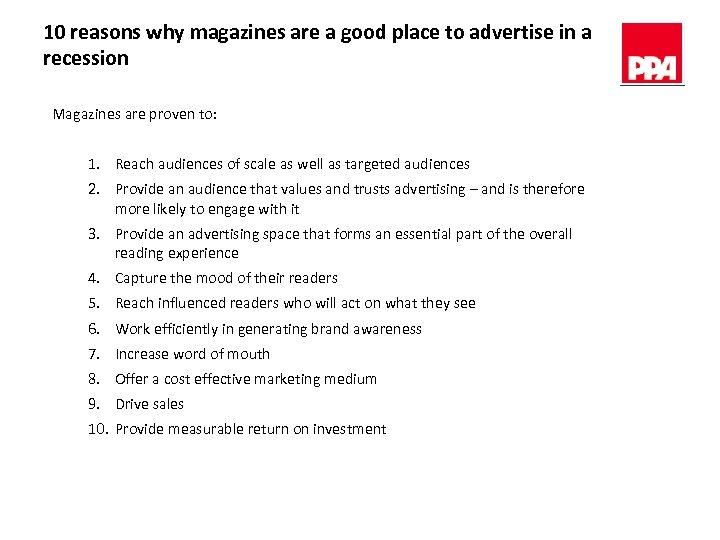10 reasons why magazines are a good place to advertise in a recession Magazines