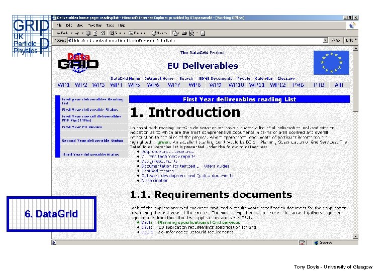 6. Data. Grid Tony Doyle - University of Glasgow 
