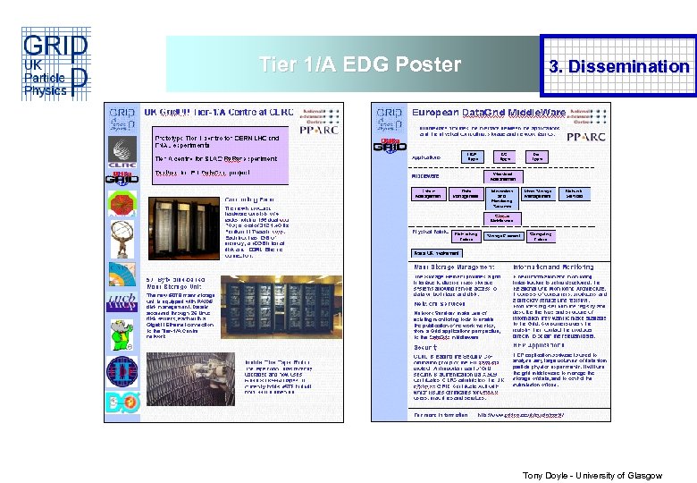 Tier 1/A EDG Poster 3. Dissemination Tony Doyle - University of Glasgow 