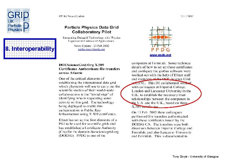 8. Interoperability Tony Doyle - University of Glasgow 