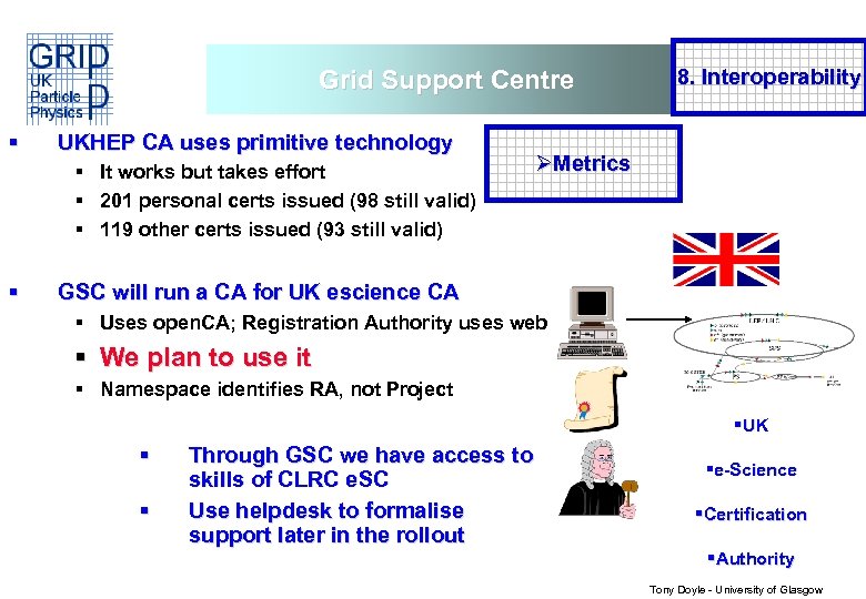Grid Support Centre § UKHEP CA uses primitive technology § It works but takes