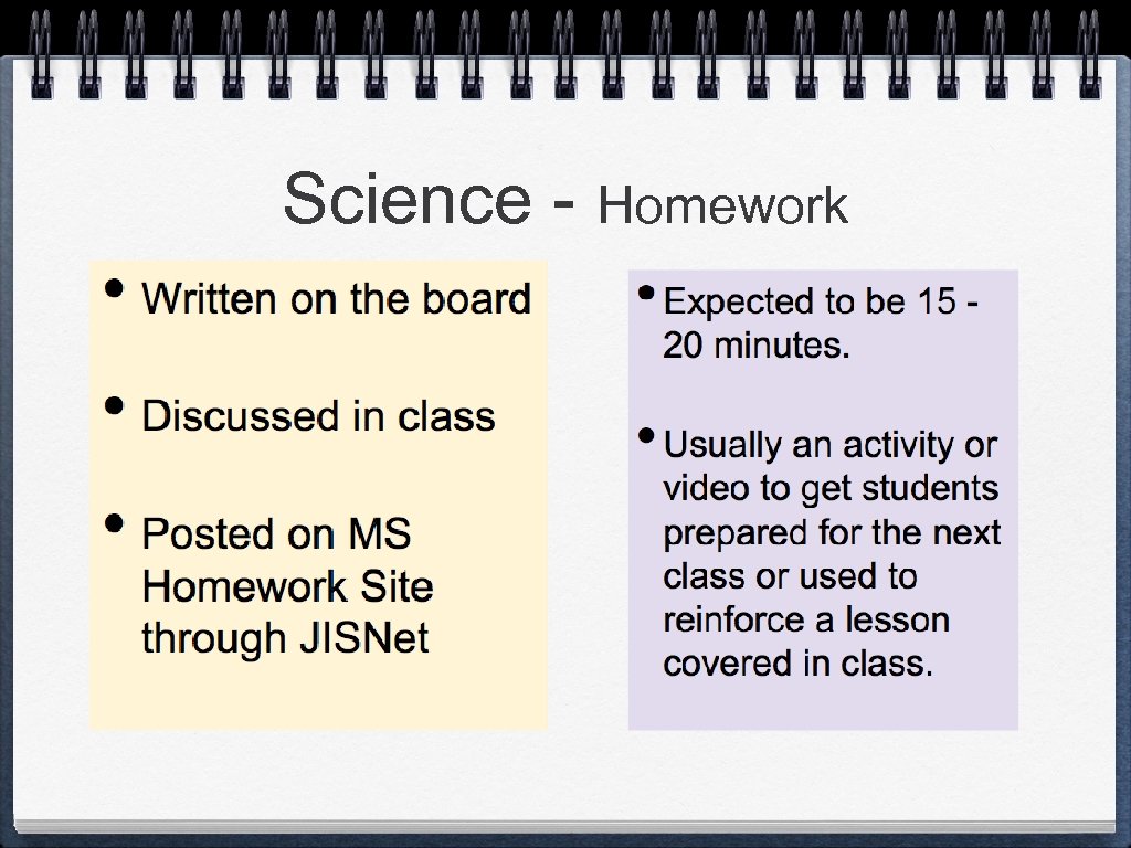 Science - Homework 