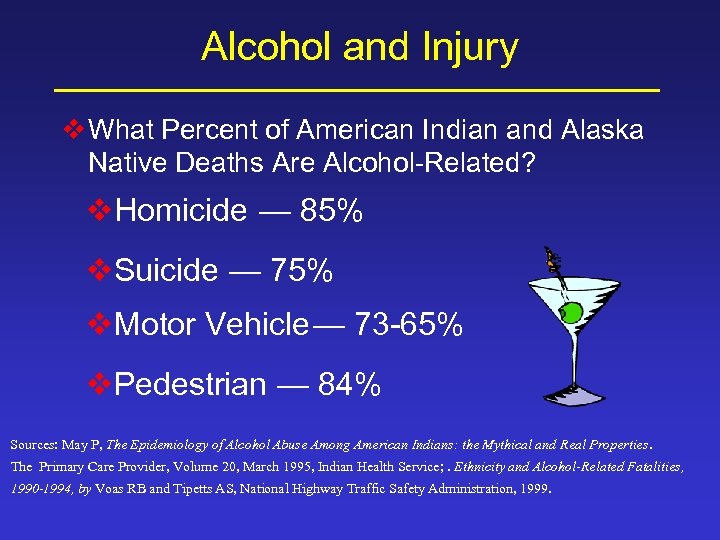 Alcohol and Injury v What Percent of American Indian and Alaska Native Deaths Are