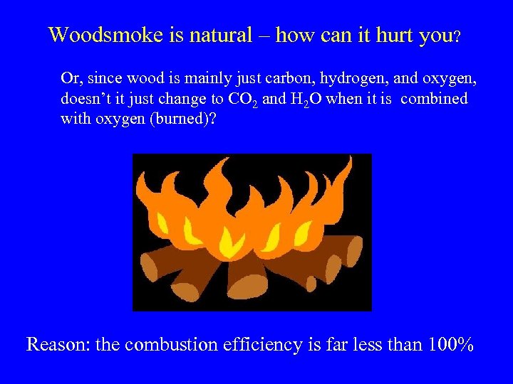 Woodsmoke is natural – how can it hurt you? Or, since wood is mainly