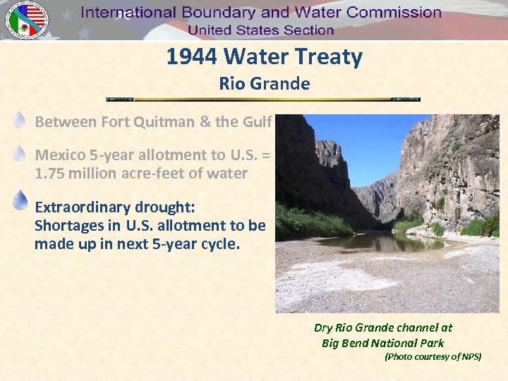 1944 Water Treaty Rio Grande Between Fort Quitman & the Gulf Mexico 5 -year