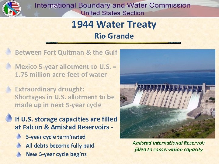 1944 Water Treaty Rio Grande Between Fort Quitman & the Gulf Mexico 5 -year