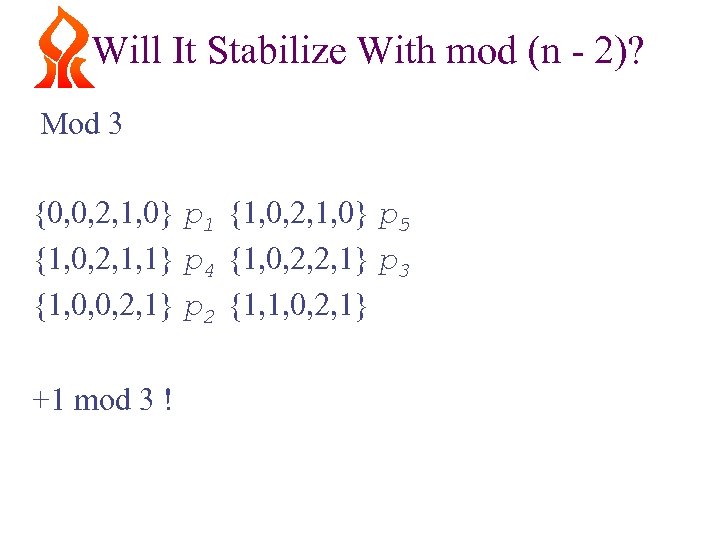 Will It Stabilize With mod (n - 2)? Mod 3 {0, 0, 2, 1,