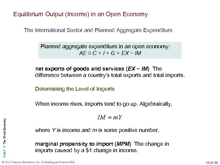 Equilibrium Output (Income) in an Open Economy The International Sector and Planned Aggregate Expenditure