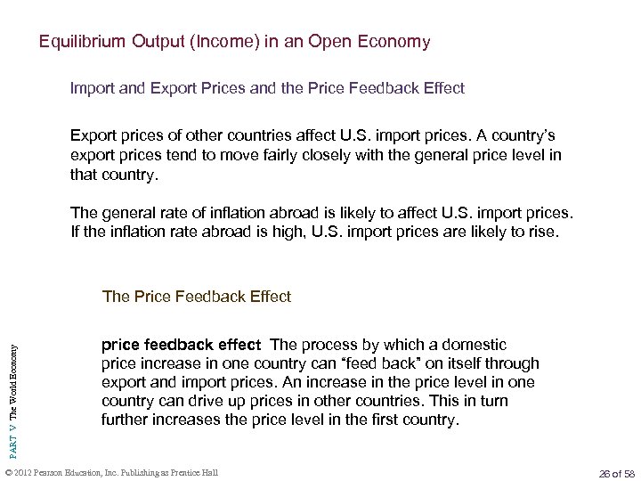 Equilibrium Output (Income) in an Open Economy Import and Export Prices and the Price