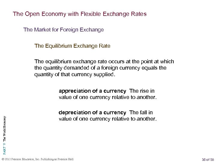 The Open Economy with Flexible Exchange Rates The Market for Foreign Exchange The Equilibrium