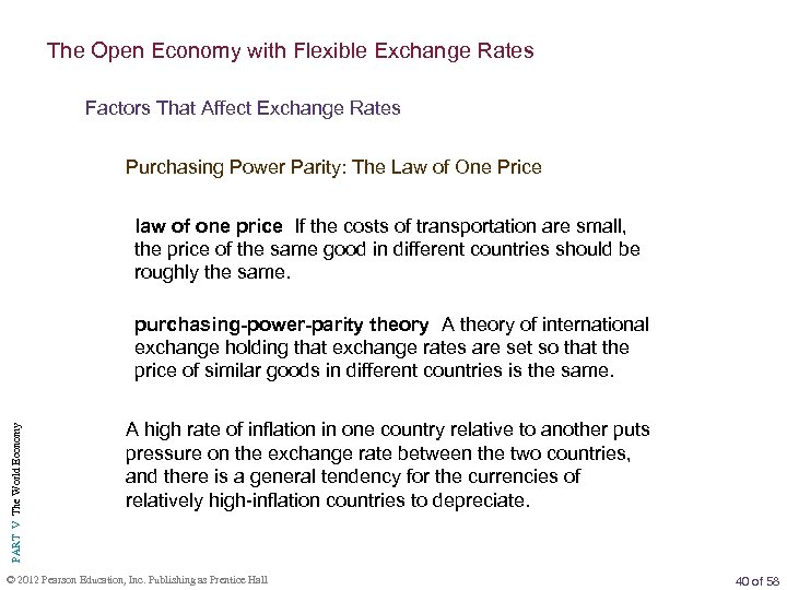 The Open Economy with Flexible Exchange Rates Factors That Affect Exchange Rates Purchasing Power