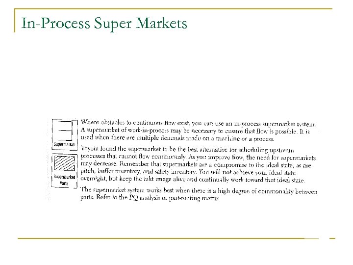 In-Process Super Markets 