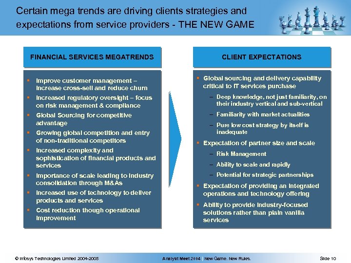 Certain mega trends are driving clients strategies and expectations from service providers - THE