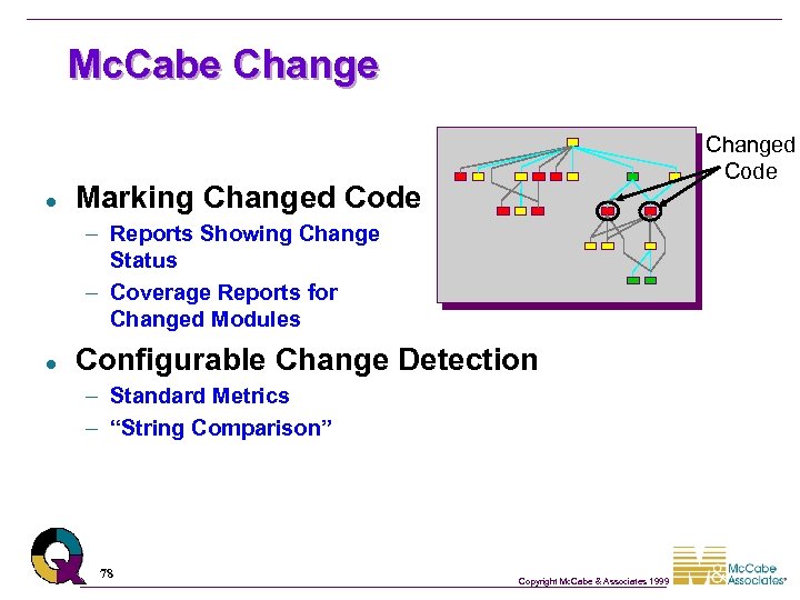 Mc. Cabe Change l Changed Code Marking Changed Code – Reports Showing Change Status