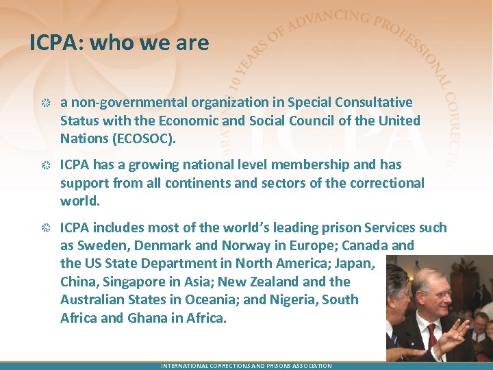 ICPA: who we are a non-governmental organization in Special Consultative Status with the Economic