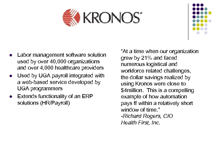 l l l Labor management software solution used by over 40, 000 organizations and