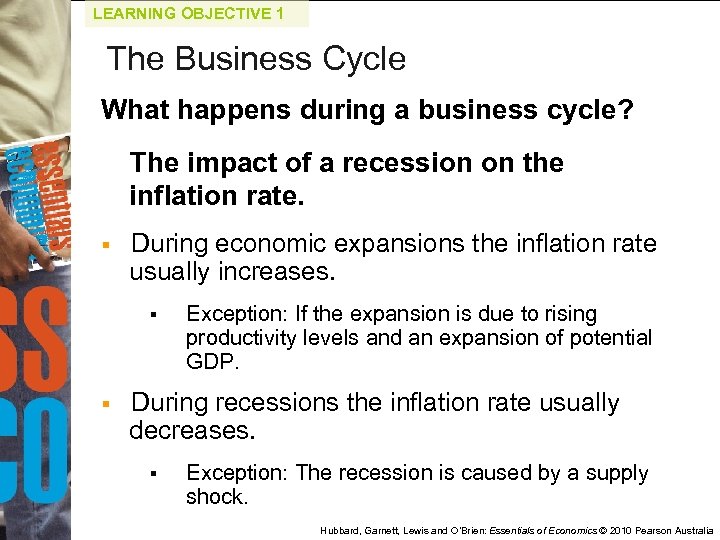 LEARNING OBJECTIVE 1 The Business Cycle What happens during a business cycle? The impact