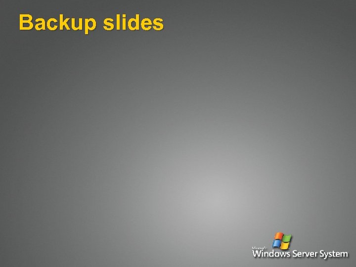Backup slides 