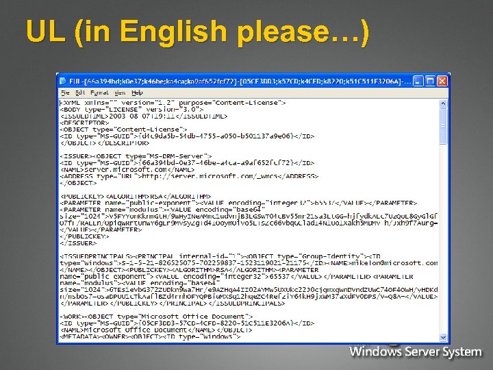 UL (in English please…) 