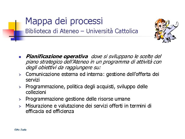Mappa dei processi Biblioteca di Ateneo – Università Cattolica n Ø Ø Pianificazione operativa