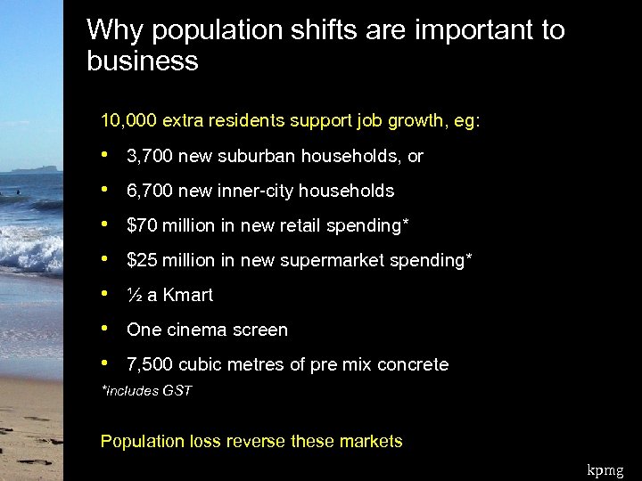 Why population shifts are important to business 10, 000 extra residents support job growth,