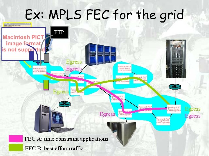 Ex: MPLS FEC for the grid FTP Egress FEC A: time constraint applications FEC