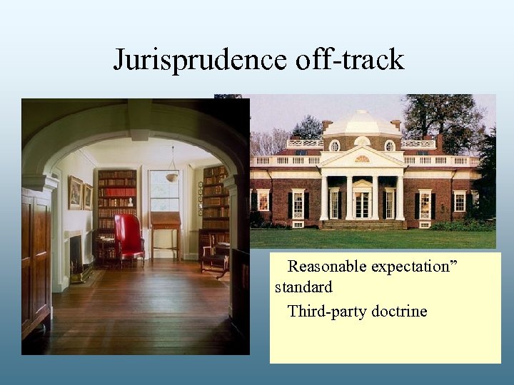 Jurisprudence off-track Reasonable expectation” standard Third-party doctrine 