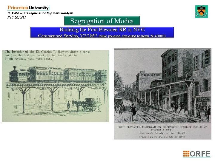 Orf 467 – Transportation Systems Analysis Fall 2010/11 Segregation of Modes Building the First