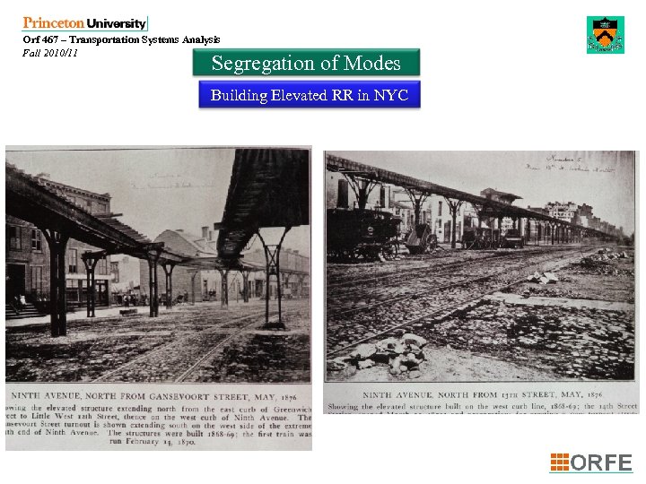 Orf 467 – Transportation Systems Analysis Fall 2010/11 Segregation of Modes Building Elevated RR