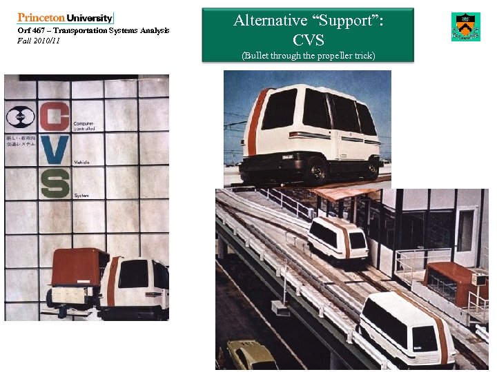 Orf 467 – Transportation Systems Analysis Fall 2010/11 Alternative “Support”: CVS (Bullet through the