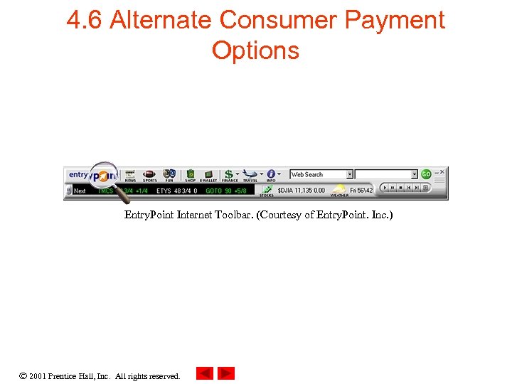 4. 6 Alternate Consumer Payment Options Entry. Point Internet Toolbar. (Courtesy of Entry. Point.