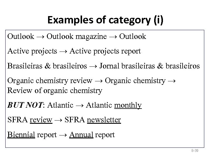 Examples of category (i) Outlook → Outlook magazine → Outlook Active projects → Active