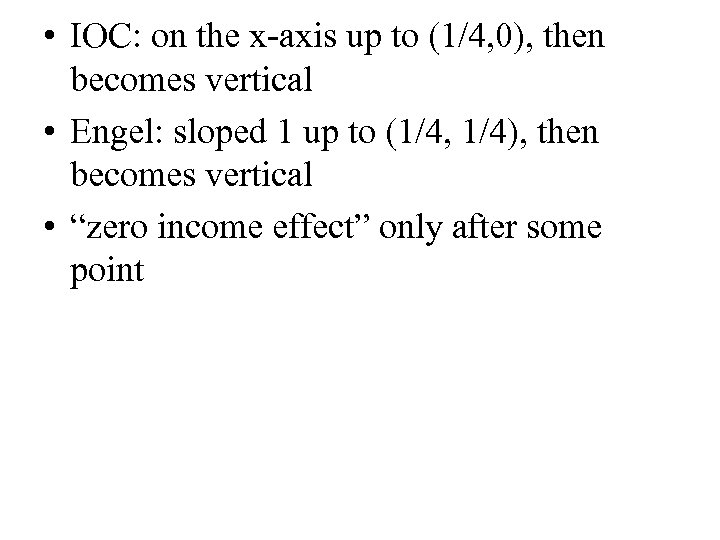  • IOC: on the x-axis up to (1/4, 0), then becomes vertical •