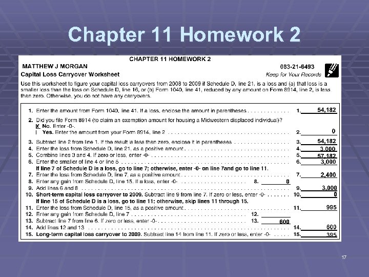 Chapter 11 Homework 2 17 