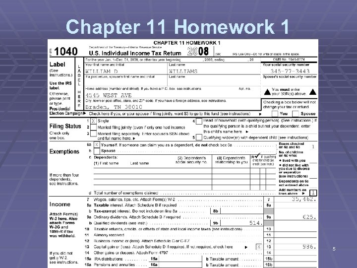 Chapter 11 Homework 1 5 