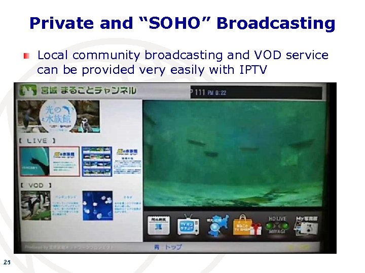 Private and “SOHO” Broadcasting Local community broadcasting and VOD service can be provided very