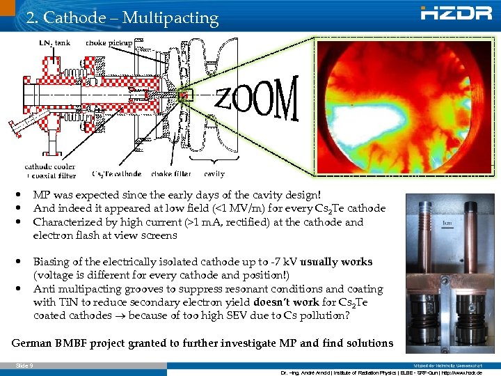 2. Cathode – Multipacting • • • MP was expected since the early days