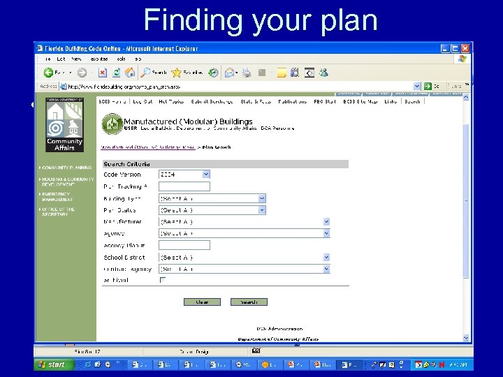 Finding your plan • Go to find a plan 