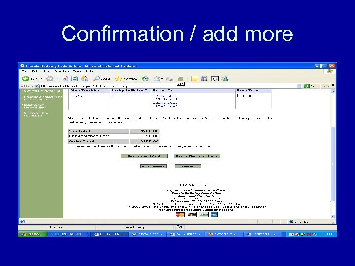 Confirmation / add more 