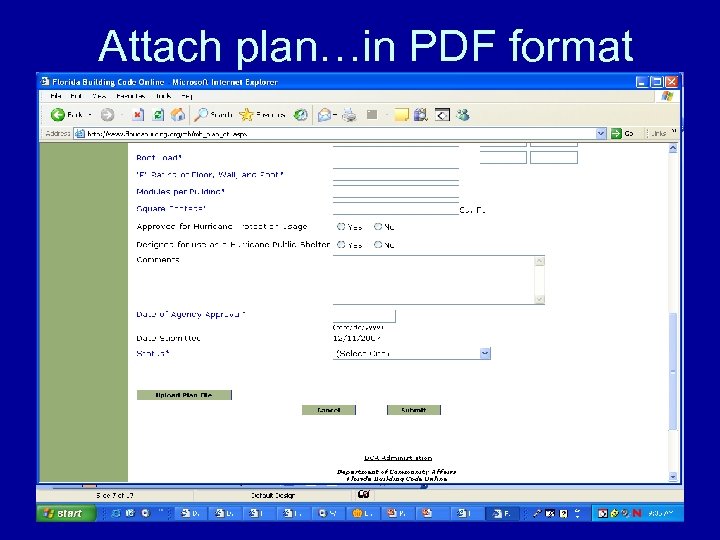 Attach plan…in PDF format 
