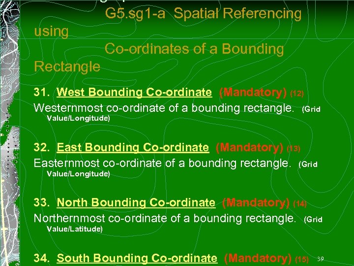 G 5. sg 1 -a Spatial Referencing using Co-ordinates of a Bounding Rectangle 31.