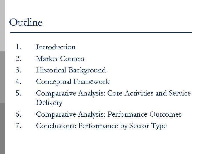 Outline 1. 2. 3. 4. 5. 6. 7. Introduction Market Context Historical Background Conceptual