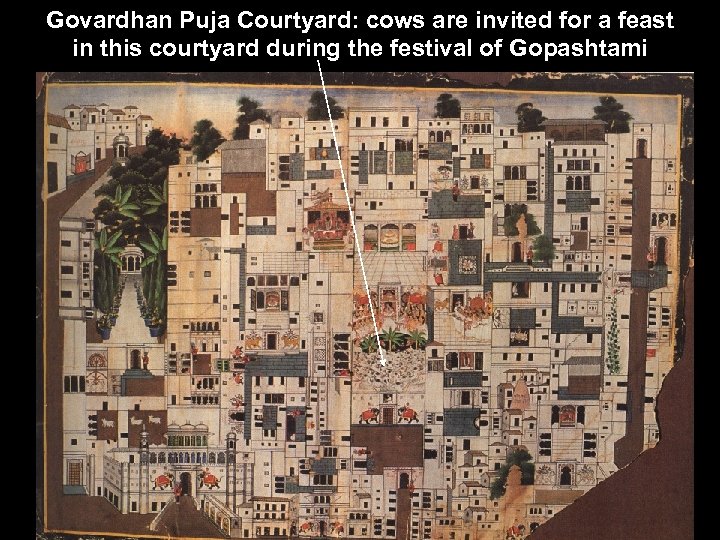 Govardhan Puja Courtyard: cows are invited for a feast in this courtyard during the