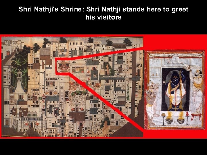 Shri Nathji's Shrine: Shri Nathji stands here to greet his visitors 