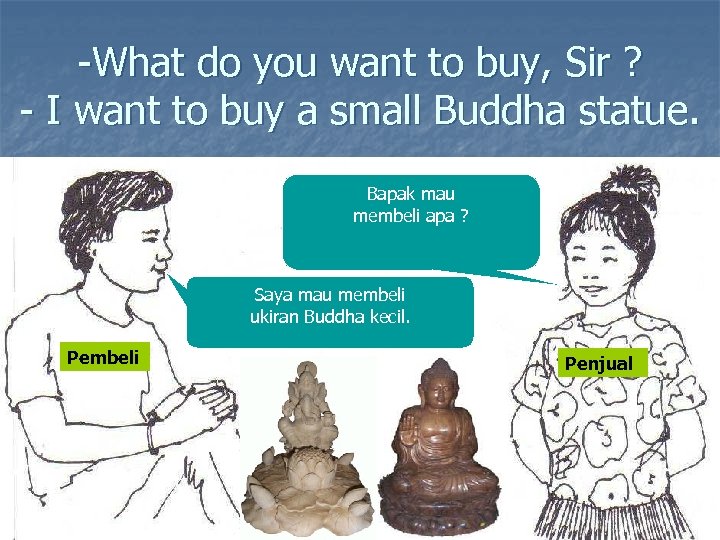 -What do you want to buy, Sir ? - I want to buy a