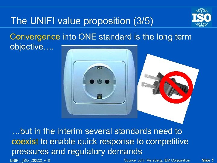 The UNIFI value proposition (3/5) Convergence into ONE standard is the long term objective….