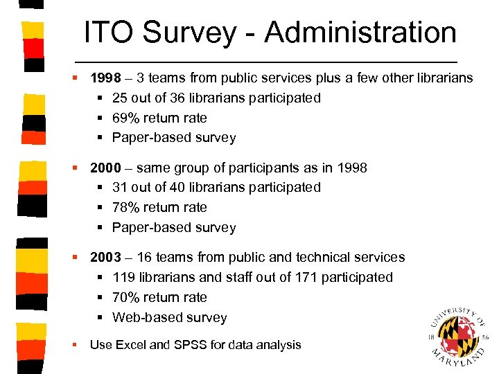 ITO Survey - Administration § 1998 – 3 teams from public services plus a