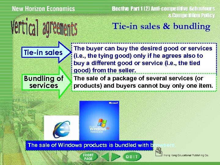 Elective Part 1 (2) Anti-competitive Behaviours & Competition Policy Tie-in sales & bundling Tie-in